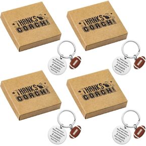 WATINC Coach Appreciation Keychain Gift Set, 4Pcs Sport Match Cheer Keychains Keepsake Present with Thank You Packaging in Saudi Arabia