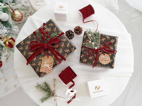 HUIHUANG Dusty Blue Velvet Ribbon 3/8 inch x 25 Yards Single Face Vintage Blue Velvet Ribbon for Gift Wrapping, Christmas Tree Ornaments, Wreath Decor, Bows, Flower Bouquet, Wedding Decor in Kuwait