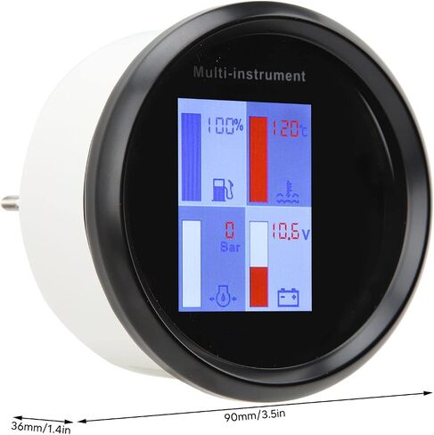 مقياس درجة حرارة رقمية 85 مم LED الخلفية عالية IP67 مقياس متعدد الوظائف لسفن اليخوت السفن السريعة DIAL COVER الأمامية 910 00275 DIGITION in Kuwait
