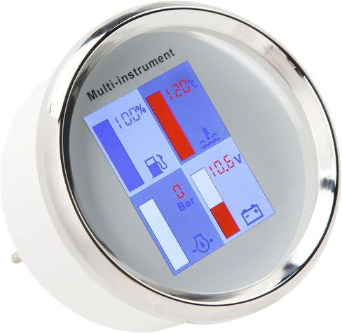مقياس درجة حرارة رقمية 85 مم LED الخلفية عالية IP67 مقياس متعدد الوظائف لسفن اليخوت السفن السريعة DIAL COVER الأمامية 910 00275 DIGITION in Kuwait