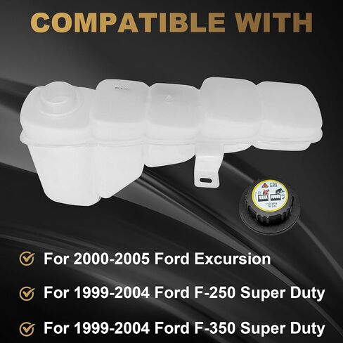 Radiator Coolant Recovery Overflow Tank Bottle With Cap For 2000-2005 Ford Excursion For 1999-2004 Ford F-250 Super Duty For 1999-2004 F-350 Super Duty F6DZ8100A 603-213 in Saudi Arabia