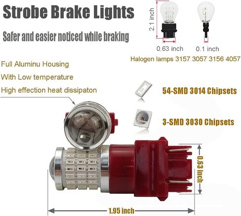 Ibrightstar 9-30V وميض وميض LED LED الأضواء العكسية 1157 2057 2357 7528 BAY15D LED مصابيح LED مع استبدال جهاز العرض للنسخ الاحتياطية الأضواء العكسية ، Xenon White in Kuwait