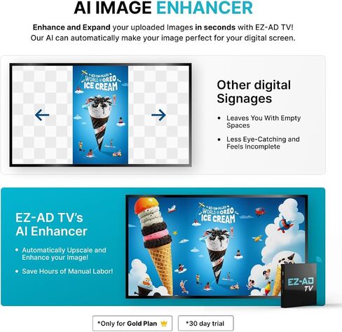 TV Digital Signage 4k Player Kit | Digital Signage Media Player, Auto-Post Content, Cloud-Controlled | Independent Operation in Multiple TVs | Thousands of Templates | Free Plan & Mobile App in Saudi Arabia