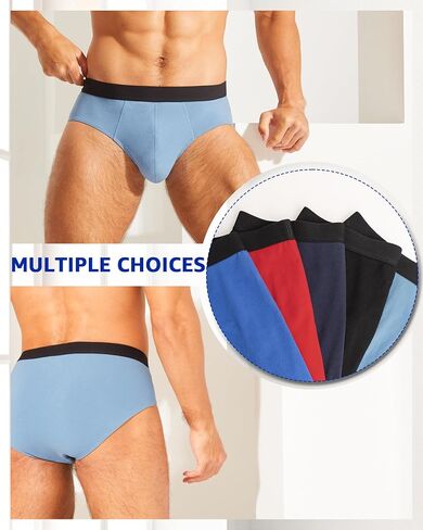 Mens Underwear Tag-Free Cotton Stretch Briefs With Pouch 3 Pack in Saudi Arabia