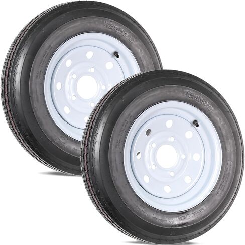 Ecustomrim 2 عبوة إطار ومحافة 530-12 5.30-12 530x12 نطاق الحمل C 5 Lug White Modular Wheel-2 سنة ضمان مع الطريق المجاني in Kuwait
