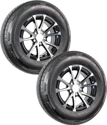 Ecustomrim 2 عبوة الإطار الشعاعي على حافة ST205/75R15 نطاق الحمل D 5 Lug 4.5 مركز الألومنيوم الأسود - 6 سنوات ضمان مع الطريق المجاني in Kuwait
