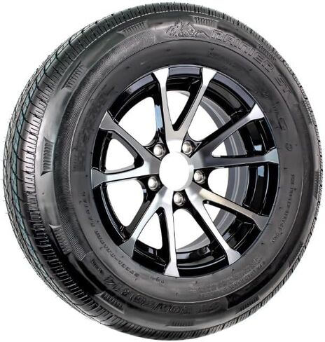 Ecustomrim شعاعي المقطورة الإطارات ST205/75R14 تحميل D 14 "5 Lug Avalanche Black Aluminium Rim in Kuwait
