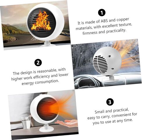 GLEAVI 1Pc Car Windshield Heater Portable Vehicle Defroster for Efficient Defogging Defrosting Construction Low Noise Energy Saving Design for Cars Rvs Suvs in Saudi Arabia