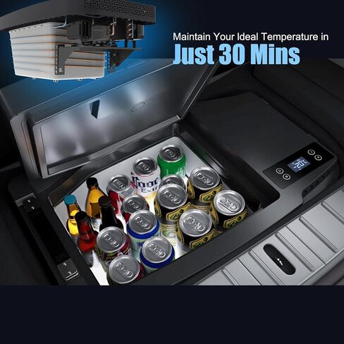 Acopower Tesfridge 35 Quarts Car Car Brugherator for Tesla Model Y ، 12V Portable Climal Compressor Cooler ، -4 ° F إلى 68 ° F ، for Outdoor ، Travel ، Camping ، Picnic in Kuwait