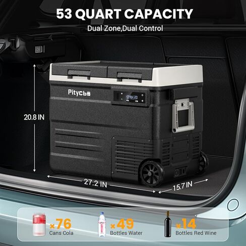 ثلاجة ثلاجة محمولة 12V للسيارة ، Auto 19 Cart Freezer Cooler ، -4 ℉ ℉ -68 ℉ 12/24V DC 100 ~ 240 Volt AC للشاحنة ، التخييم ، السفر ، المركبات ، RV in Kuwait