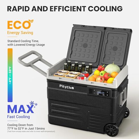 ثلاجة ثلاجة محمولة 12V للسيارة ، Auto 19 Cart Freezer Cooler ، -4 ℉ ℉ -68 ℉ 12/24V DC 100 ~ 240 Volt AC للشاحنة ، التخييم ، السفر ، المركبات ، RV in Kuwait