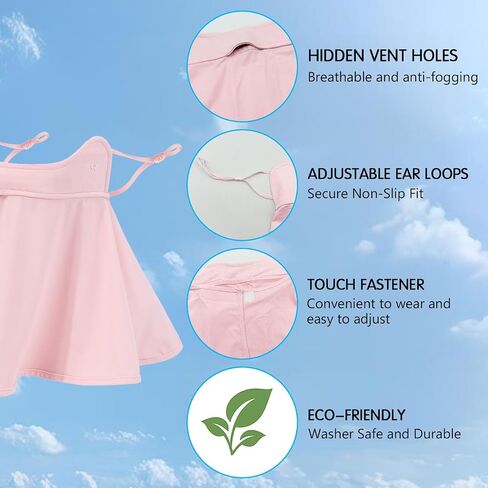 UPF 50+ Sun Protection Face Mask – Ice Silk Neck Gaiter, Reusable UV Face Cover, Breathable Cooling Mask for Women Men in Saudi Arabia