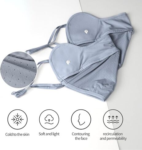 UPF 50+ UV Sun Protection Cover/Device ، Balaclava ، قناع للوجه القابل لإعادة الاستخدام ، مقاوم للغبار ، تبريد ، تنفس in Kuwait