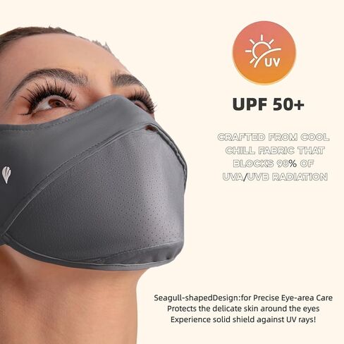 UPF 50+ UV Sun Protection Cover/Device ، Balaclava ، قناع للوجه القابل لإعادة الاستخدام ، مقاوم للغبار ، تبريد ، تنفس in Kuwait