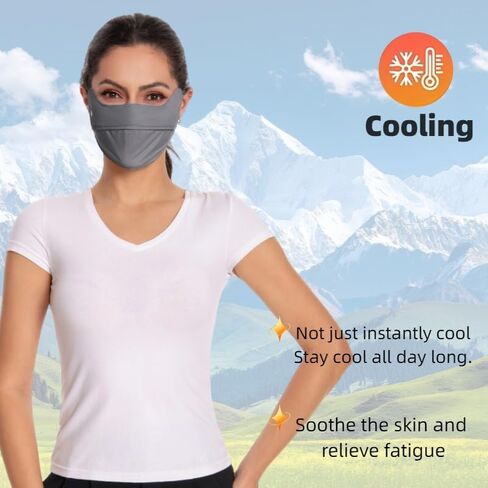 UPF 50+ UV Sun Protection Cover/Device ، Balaclava ، قناع للوجه القابل لإعادة الاستخدام ، مقاوم للغبار ، تبريد ، تنفس in Kuwait