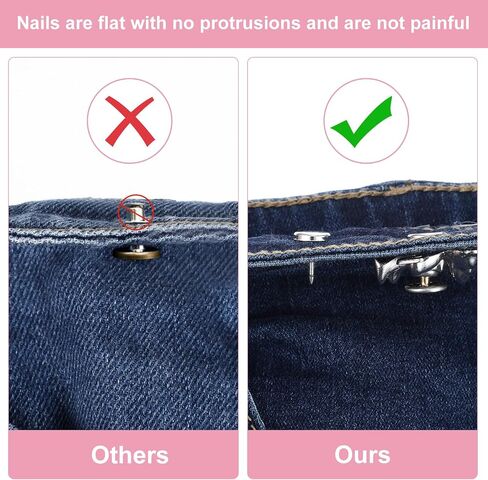 AOZUO 4 Set Pant Waist Tightener, Cute Bear Pants Clips Jean Buttons Adjustable Waist Buckle Set No Sew and No Tools Button Pins to Tighten Waist for Women Girl Pants Dress Jeans Skirts Sleeves in Saudi Arabia