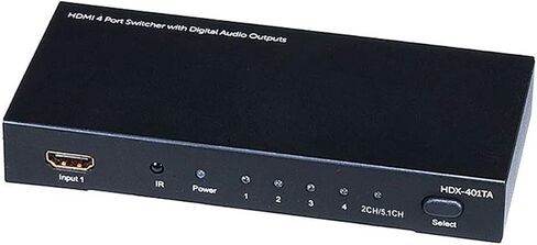 محول Monoprice Blackbird 4x1 HDMI 1.4 - HDCP 1.4، مع Toslink، المحور الرقمي ومستخرج الصوت التناظري، 1080p 60 هرتز، DAC وكابل الصوت - 1.5 قدم - أسود | قسط ستيريو ذكر إلى 2RCA ذكر 22AWG in Saudi Arabia