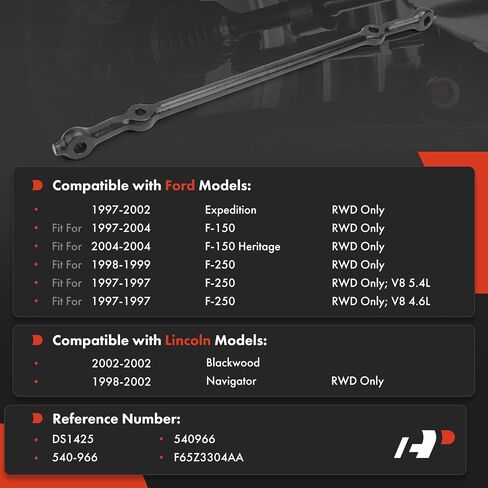 A-Premium Center Steering Drag Link, Compatible with Ford F-150 F150 1997-2004, F-150 Heritage 2004, F-250 F250 1997-1999, Expedition 1997-2002 & Lincoln Navigator 1998-2002, Blackwood 2002 in Saudi Arabia