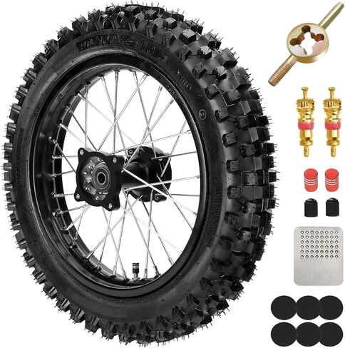 14" Rear Wheel 90/100-14 3.00-14 Dirt Bike Tire Rim Assembly Compatible with SSR Apollo 150cc 140cc 125cc CR80R CR85R CRF80F CRF125F DB17 KX85 KLX125 TTR125 Off Road Motocross Part in Saudi Arabia