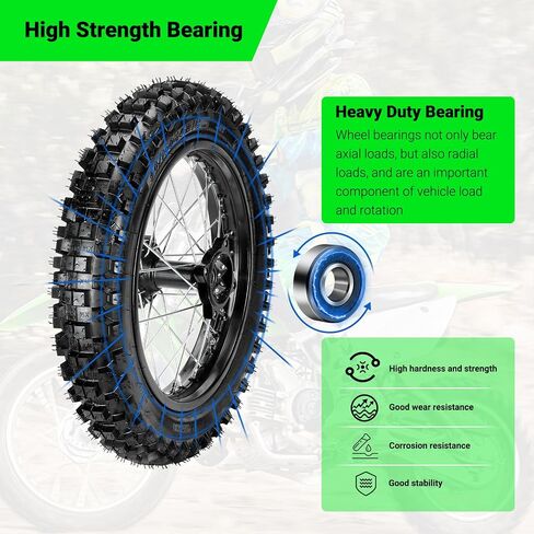 14" Rear Wheel 90/100-14 3.00-14 Dirt Bike Tire Rim Assembly Compatible with SSR Apollo 150cc 140cc 125cc CR80R CR85R CRF80F CRF125F DB17 KX85 KLX125 TTR125 Off Road Motocross Part in Saudi Arabia
