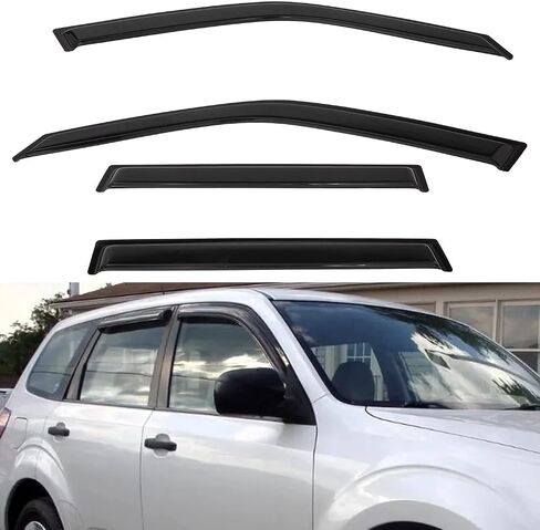 4pcs Front+Rear Smoke Tint Sun/Rain Guard Outside Mount Tape-On Vent Window Visors Compatible with 07-10 Sebring 11-14 200 Sedan in Saudi Arabia