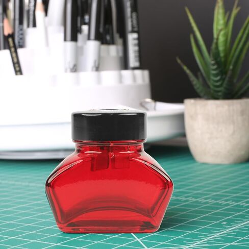Alvin Charcoal Black Inkwell Pencil Sharpener Model DX25 DUX Glass Inkwell Sharpener for Artists, Architects, Writers, and Drafters, Pencil Sharpener with Inkwell Styled Shavings Catch in Saudi Arabia