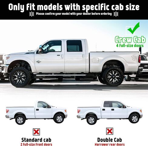 PZ 6" Running Boards for 1999-2016 Ford F-250 F-350 F-450 F-550 Super Duty Crew Cab Mirror Stainless Steel Side Step Rails Nerf Bar in Kuwait