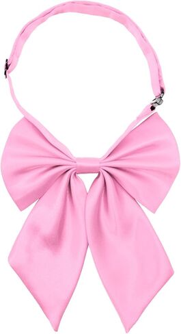 Bow Tie for Women Pre-tied Floppy Womens Tie Solid Color Women's Bowknot Bow Tie for Uniform Cosplay Party (Pink) in Saudi Arabia