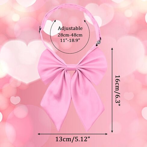 Bow Tie for Women Pre-tied Floppy Womens Tie Solid Color Women's Bowknot Bow Tie for Uniform Cosplay Party (Pink) in Saudi Arabia