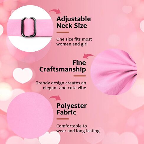 Bow Tie for Women Pre-tied Floppy Womens Tie Solid Color Women's Bowknot Bow Tie for Uniform Cosplay Party (Pink) in Saudi Arabia