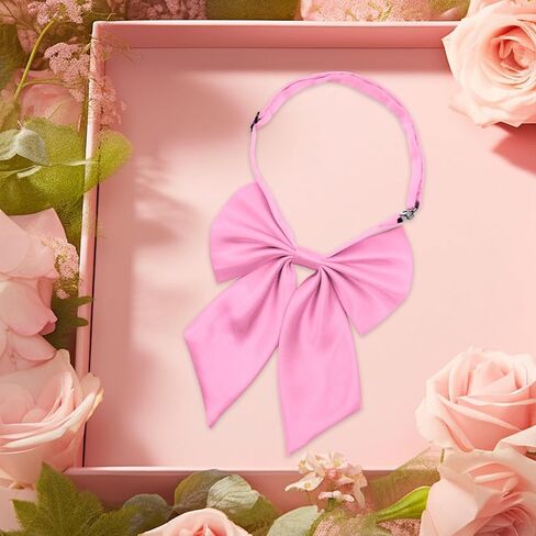 Bow Tie for Women Pre-tied Floppy Womens Tie Solid Color Women's Bowknot Bow Tie for Uniform Cosplay Party (Pink) in Saudi Arabia