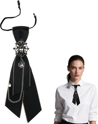 Bow Tie for Women Girls Adjustable Clip On Womens Neck Bowtie with Rhinestone for School Shirt Date Casual Date in Saudi Arabia