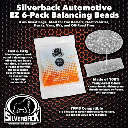 Silverback Automotive Tyre Rigation Beads ، Glass المقسّلة ، الحوض السائبة 17.6 رطل مع مغرفة للشاحنة ، الشاحنة ، RV ، والإطارات على الطرق الوعرة. مثالي لتجار الإطارات ، المزرعة والأسطول ، الولاية ، المدينة والبلديات. in Kuwait
