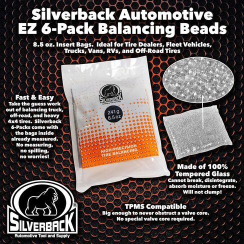 Silverback Automotive Tyre Rigation Beads ، Glass المقسّلة ، الحوض السائبة 17.6 رطل مع مغرفة للشاحنة ، الشاحنة ، RV ، والإطارات على الطرق الوعرة. مثالي لتجار الإطارات ، المزرعة والأسطول ، الولاية ، المدينة والبلديات. in Kuwait