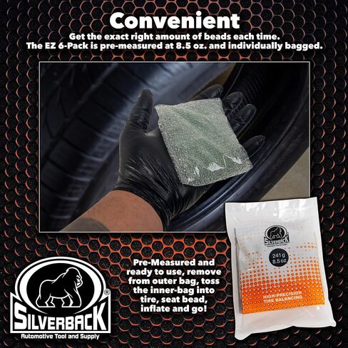 Silverback Automotive Tyre Rigation Beads ، Glass المقسّلة ، الحوض السائبة 17.6 رطل مع مغرفة للشاحنة ، الشاحنة ، RV ، والإطارات على الطرق الوعرة. مثالي لتجار الإطارات ، المزرعة والأسطول ، الولاية ، المدينة والبلديات. in Kuwait