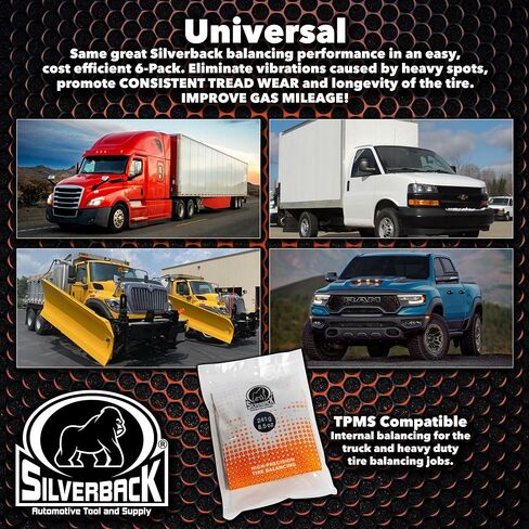 Silverback Automotive Tyre Rigation Beads ، Glass المقسّلة ، الحوض السائبة 17.6 رطل مع مغرفة للشاحنة ، الشاحنة ، RV ، والإطارات على الطرق الوعرة. مثالي لتجار الإطارات ، المزرعة والأسطول ، الولاية ، المدينة والبلديات. in Kuwait
