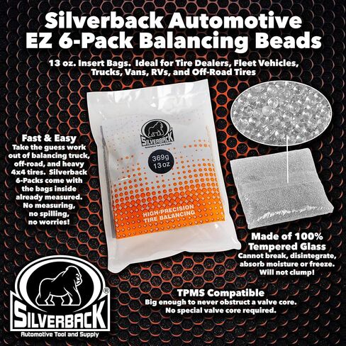 Silverback Automotive Tire Balancing Beads, Tempered Glass, Bulk Tub 17.6 lb. with Scoop for Truck, Van, RV, and Off-Road Tires. Perfect for Tire Dealers, Farm & Fleet, State, City and Municipalities. in Kuwait