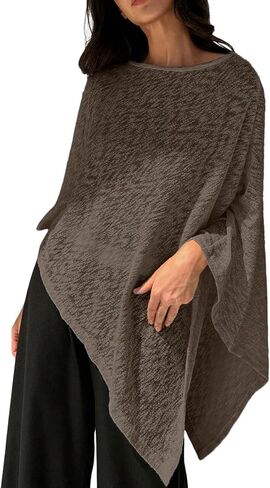 MakeMeChic Ponchos for Women Sheer Poncho Sweater Shawl Wraps Coverup in Saudi Arabia