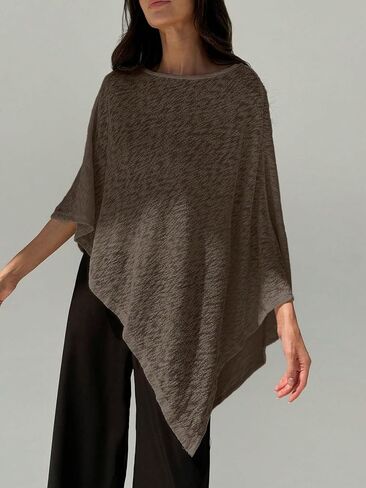 MakeMeChic Ponchos for Women Sheer Poncho Sweater Shawl Wraps Coverup in Saudi Arabia