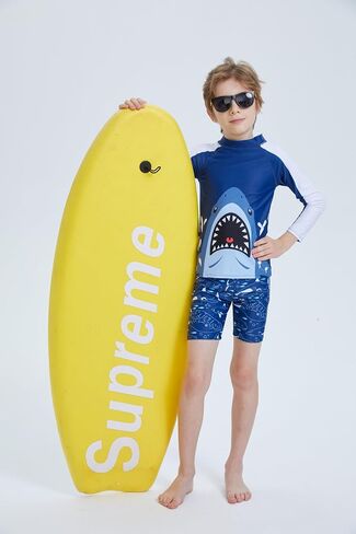Boys 2 Pieces Rash Guard Sun Protection Long Sleeve Kid Swimsuits Quick Dry Swim Shirt Trunks for Boys 3-12 Years in Saudi Arabia