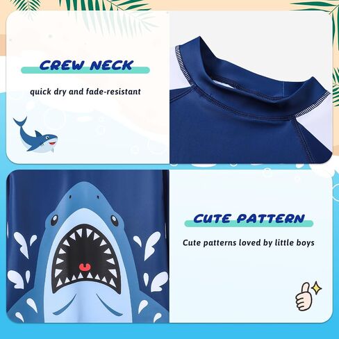 Boys 2 Pieces Rash Guard Sun Protection Long Sleeve Kid Swimsuits Quick Dry Swim Shirt Trunks for Boys 3-12 Years in Saudi Arabia