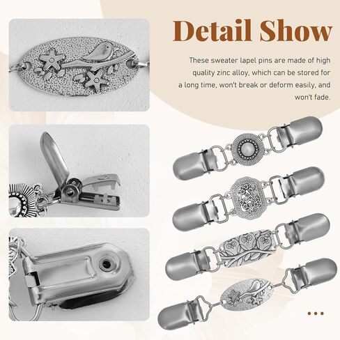 FR Dress Clip Cloak Clasp Shawl Clip for Women, Vintage Cardigan Clip, Girls Brooch Clips in Kuwait