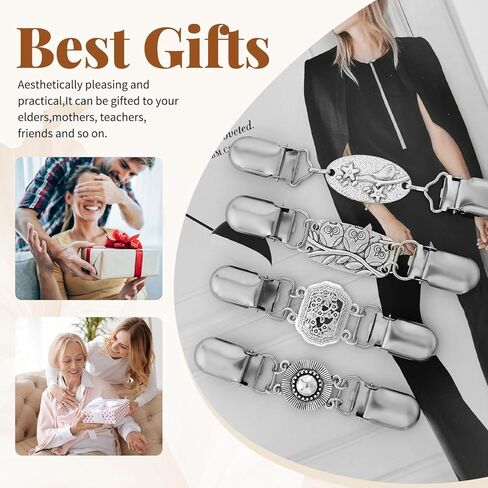 FR Dress Clip Cloak Clasp Shawl Clip for Women, Vintage Cardigan Clip, Girls Brooch Clips in Kuwait