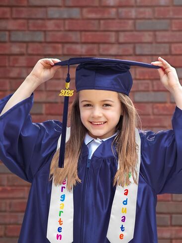 QZYL Kindergarten Graduation Cap and Gown Set, Unisex Congrats Grad Outfit with Tassel & Certificate for Kindergarten in Saudi Arabia
