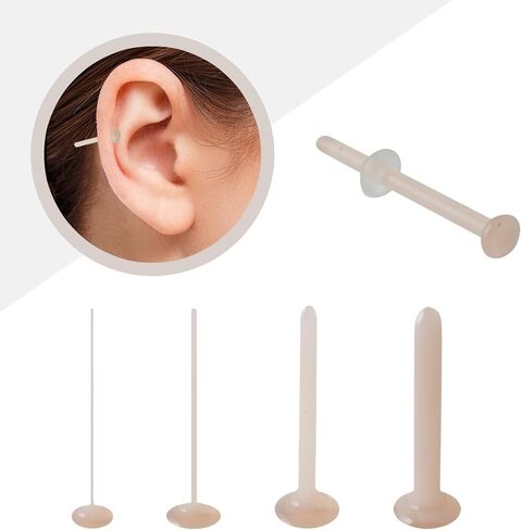 Satix 1-4pcs 12mm Flesh Flesh Glass Glass Earrings tragus tragus bink skin loll 14g 16g 18g 20g flat head splet sucks labret back back glass birecing 1/2 " in Saudi Arabia