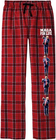 MAGA For Life Trump Dancing Flannel Pants Funny President Trump Dance Pajama Pants in Saudi Arabia