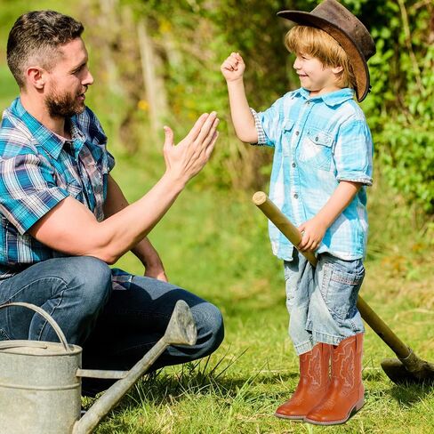 RLW Kids Cowboy Boots for Boys Girls, Square Toe Riding Western Cowgirl Boot with Walking Heel for Youth Toddler/Little/Big Kid in Saudi Arabia