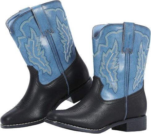 RLW Kids Cowboy Boots for Boys Girls, Square Toe Riding Western Cowgirl Boot with Walking Heel for Youth Toddler/Little/Big Kid in Saudi Arabia