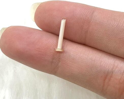 Satix 1-4pcs 12mm Flesh Flesh Glass Glass Earrings tragus tragus bink skin loll 14g 16g 18g 20g flat head splet sucks labret back back glass birecing 1/2 " in Saudi Arabia