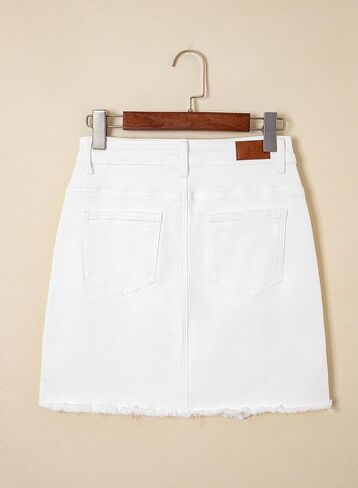 Sidefeel Women's Jean Skirt stretcy strucked button button fly summer summer in Kuwait